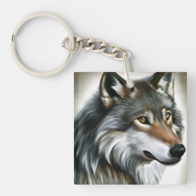 Porte-clefs Peinture de loup (Devant)
