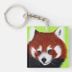 Porte-clefs Peinture de panda rouge