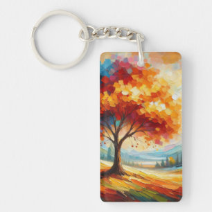 Porte-clefs Peinture de paysage avec des couleurs vives