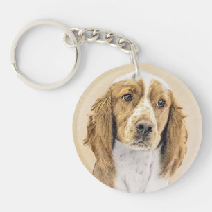 Porte-clefs Peinture de Welsh Springer Spaniel - Art canin ori