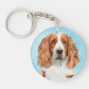 Porte-clefs Peinture d'espagnol Welsh Springer - Art original