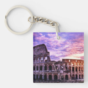 Porte-clefs Peinture du Colisée à Rome au coucher du soleil