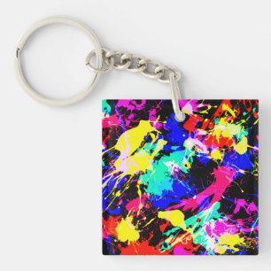 Porte-clefs Peinture éclaboussée colorée mignonne