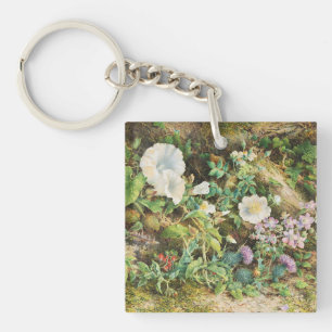 Porte-clefs Peinture florale de pétunias fleuris vintage jolis