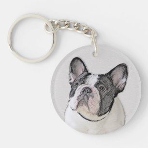 Porte-clefs Peinture française de Bulldog (Pied de broche) - A