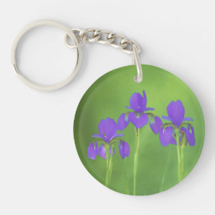 Porte-clefs Peinture Iris Violet - Art Fleur Originale