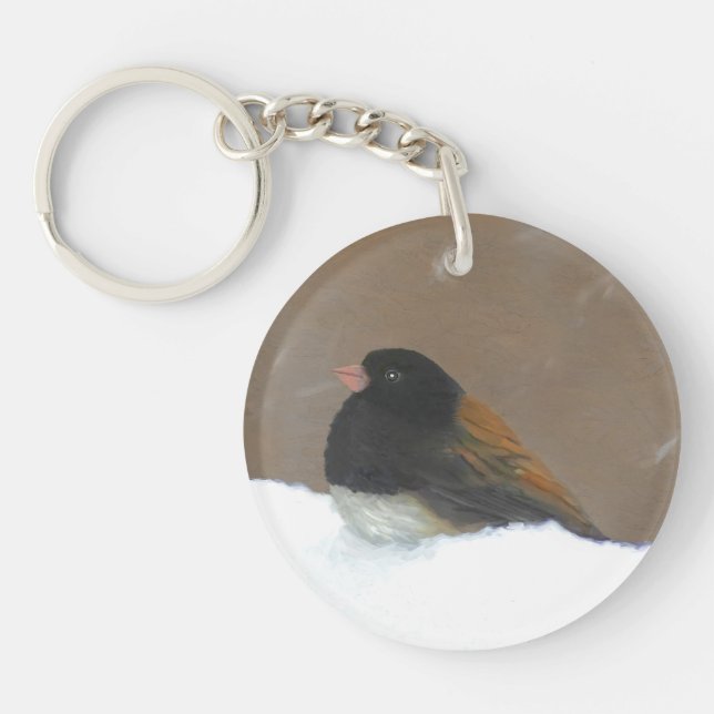 Porte-clefs Peinture Junco foncée - Art original pour oiseaux (Devant)