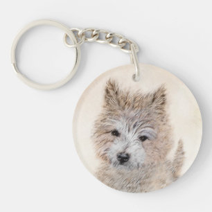 Porte-clefs Peinture originale de chiot Cairn Terrier - Art de