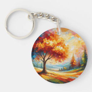 Porte-clefs Peinture Paysagère Aux Couleurs Lumineuses-96771