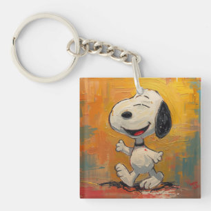 Porte-clefs Peinture Pop Art de Chien Beagle Joyeux