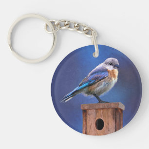 Porte-clefs Peinture pour oiseaux bleus (femelle) - Art origin