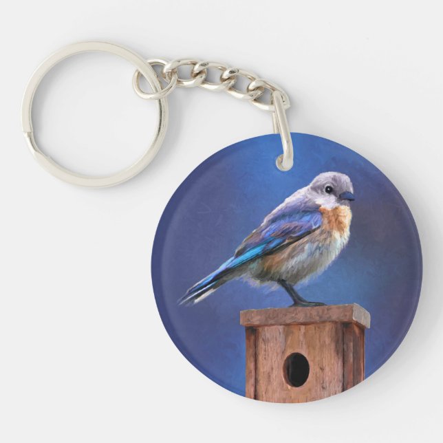 Porte-clefs Peinture pour oiseaux bleus (femelle) - Art origin (Devant)