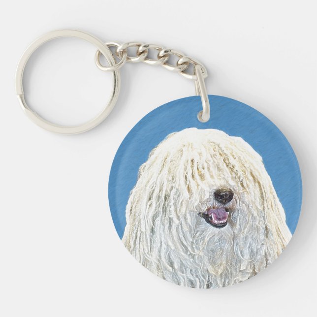 Porte-clefs Peinture Puli - Cute Original Chien Art (Devant)