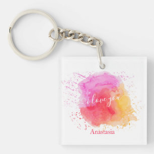 Porte-clefs Peinture rose moderne