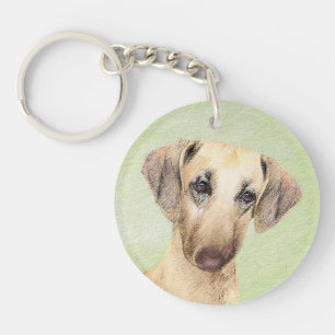Porte-clefs Peinture Sloughis - Joli art original pour chien
