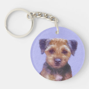 Porte-clefs Peinture sur la frontière de Terrier - jolie art o