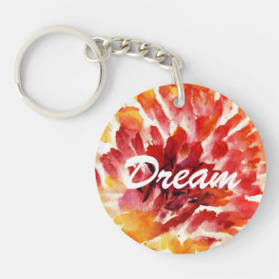 Porte-clefs Peintures florales abstraites 5 d'aquarelle