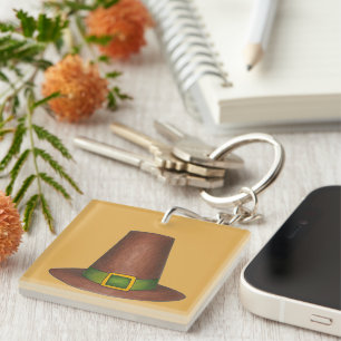 Porte-clefs Pèlerin Puritan Casquette Bon thanksgiving Automne