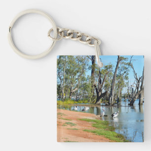 Porte-clefs Pelicans Sunbaking River Murray, Keyring
