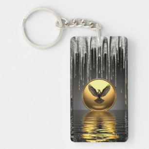 Porte-clefs Pendentif Aigle Royal Métallique Liquide 