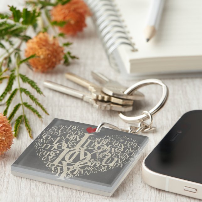 Porte-clefs Pendentif Love (Devant Droit)