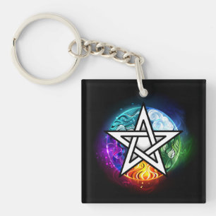 Porte-clefs pentagramme du Wiccan