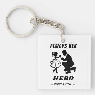 Porte-clefs Père et fille - Toujours son héros (2)