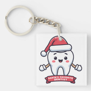 Porte-clefs Père Noël Dentiste Favorite Mignonne Dent Noël