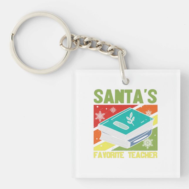 Porte-clefs Père Noël Enseignant favori (Devant)
