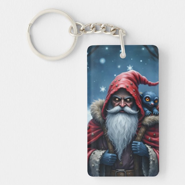 Porte-clefs Père Noël Frostbite et son elfe de malice. (Devant)