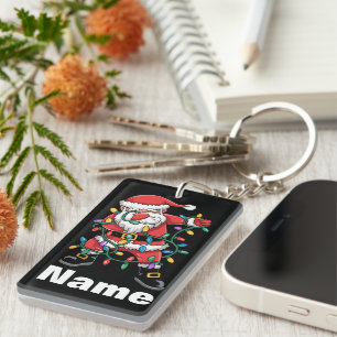 Porte-clefs Père Noël qui fait le dab Cadeau de Noël personnal