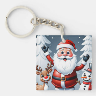 Porte-clefs Père Noël, Snowman et Ralph the Reindeer Holiday