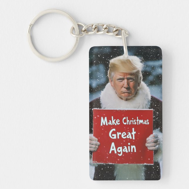 Porte-clefs Père Noël Trump : "Rendre sa grandeur à Noël" (Devant)