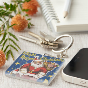 Porte-clefs Père Noël vintage, La Nuit avant Noël