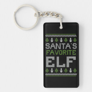 Porte-clefs Père Noël's Favori Elf - Noël doux et moche