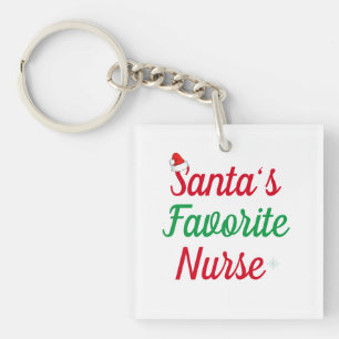 Porte-clefs Père Noël's Favorite Nurse Christmas Appréciation