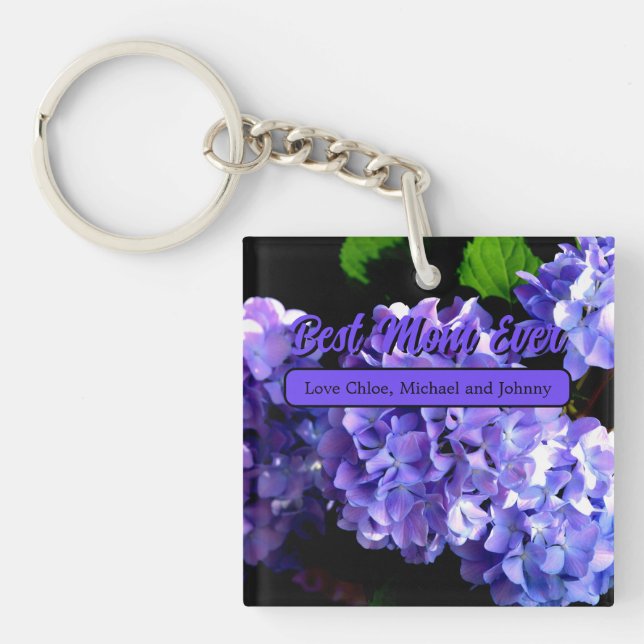 Porte-clefs Périwinkel hydrangeas violet fleurs bleu meilleur  (Devant)