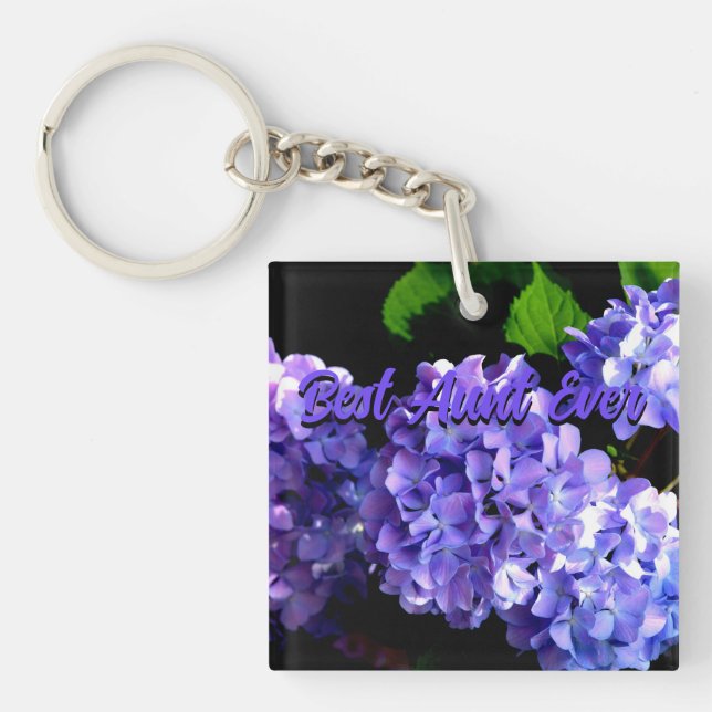 Porte-clefs Périwinkel hydrangeas violet fleurs bleu pour Tant (Devant)