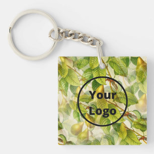Porte-clefs Perles de logo personnalisées et motif feuille