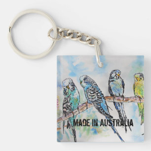 Porte-clefs Perroquet à l'aquarelle Mignon Fabriqué en Austral