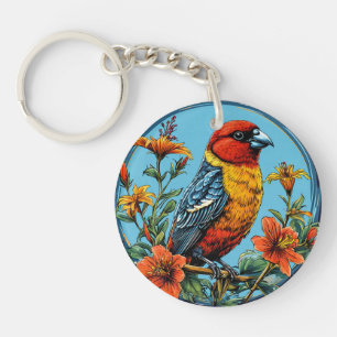 Porte-clefs Perroquet bec croisé oiseau coloré
