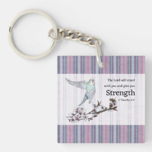 Porte-clefs Perruche et versets encourageants