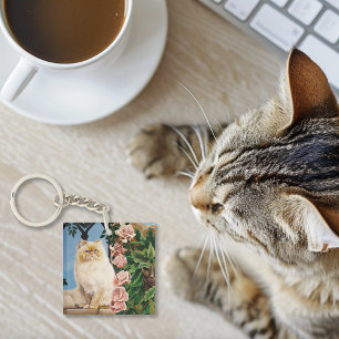 Porte-clefs Perse Chat Rose Dryad