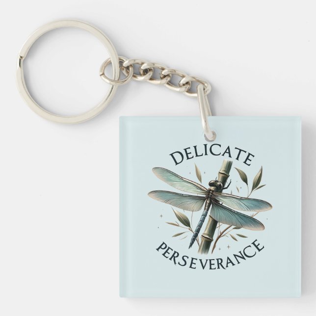 Porte-clefs Persévérance délicate - libellule artistique (Devant)