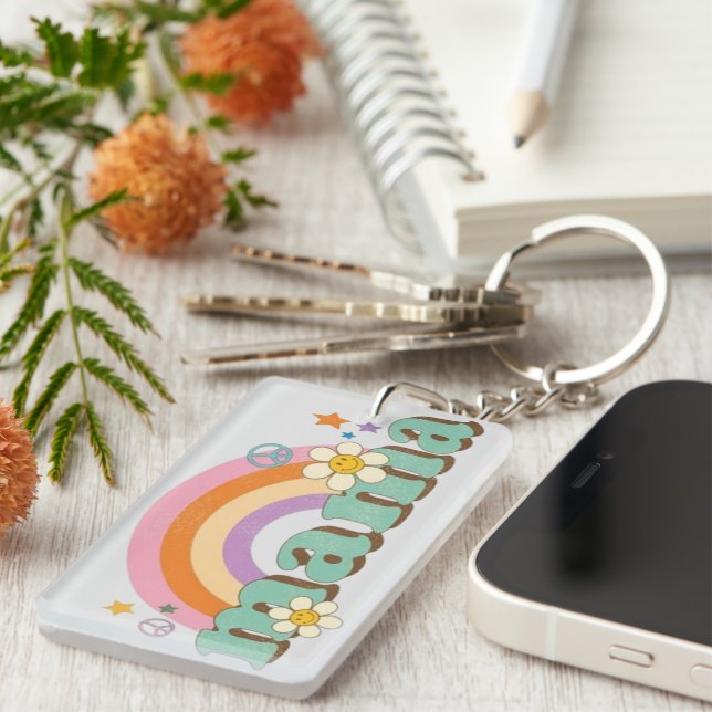 Porte-clefs personalised acrylic keyring to hold mum's keys (Devant droit)