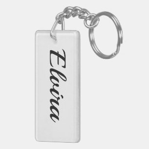Porte-clefs personalisierbar Vorname Elvira schwarz weiß