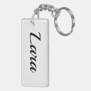 Porte-clefs personalisierbar Vorname Lara schwarz weiß