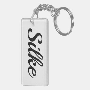 Porte-clefs personalisierbar Vorname Silke schwarz weiß