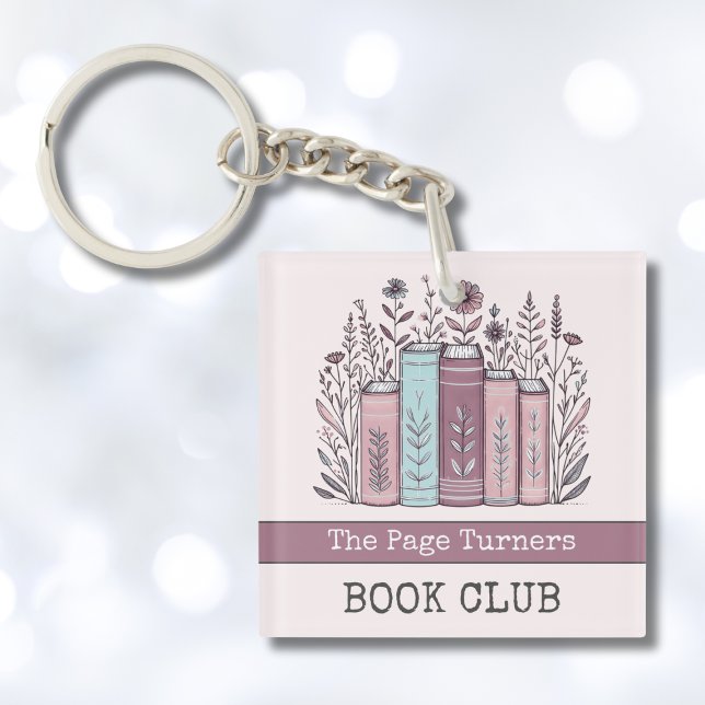 Porte-clefs Personalized Book Club Floral (Créateur téléchargé)