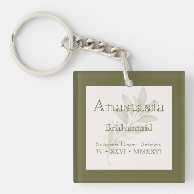 Porte-clefs Personalized Bridesmaid  (Devant)